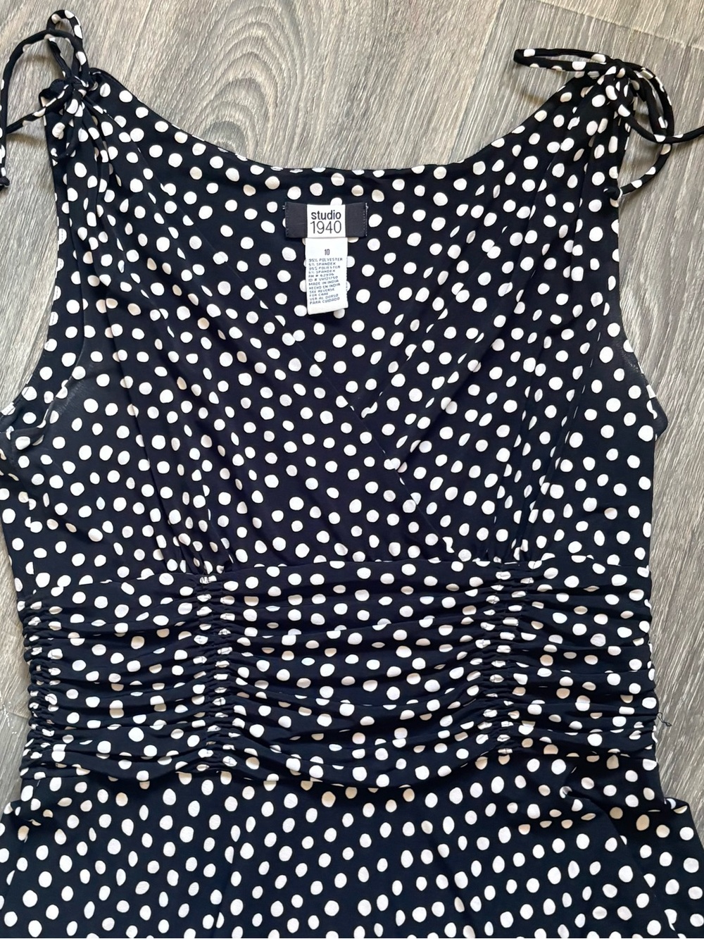 Studio 1940 black and white polka dot midi dress - Picture 2 of 4